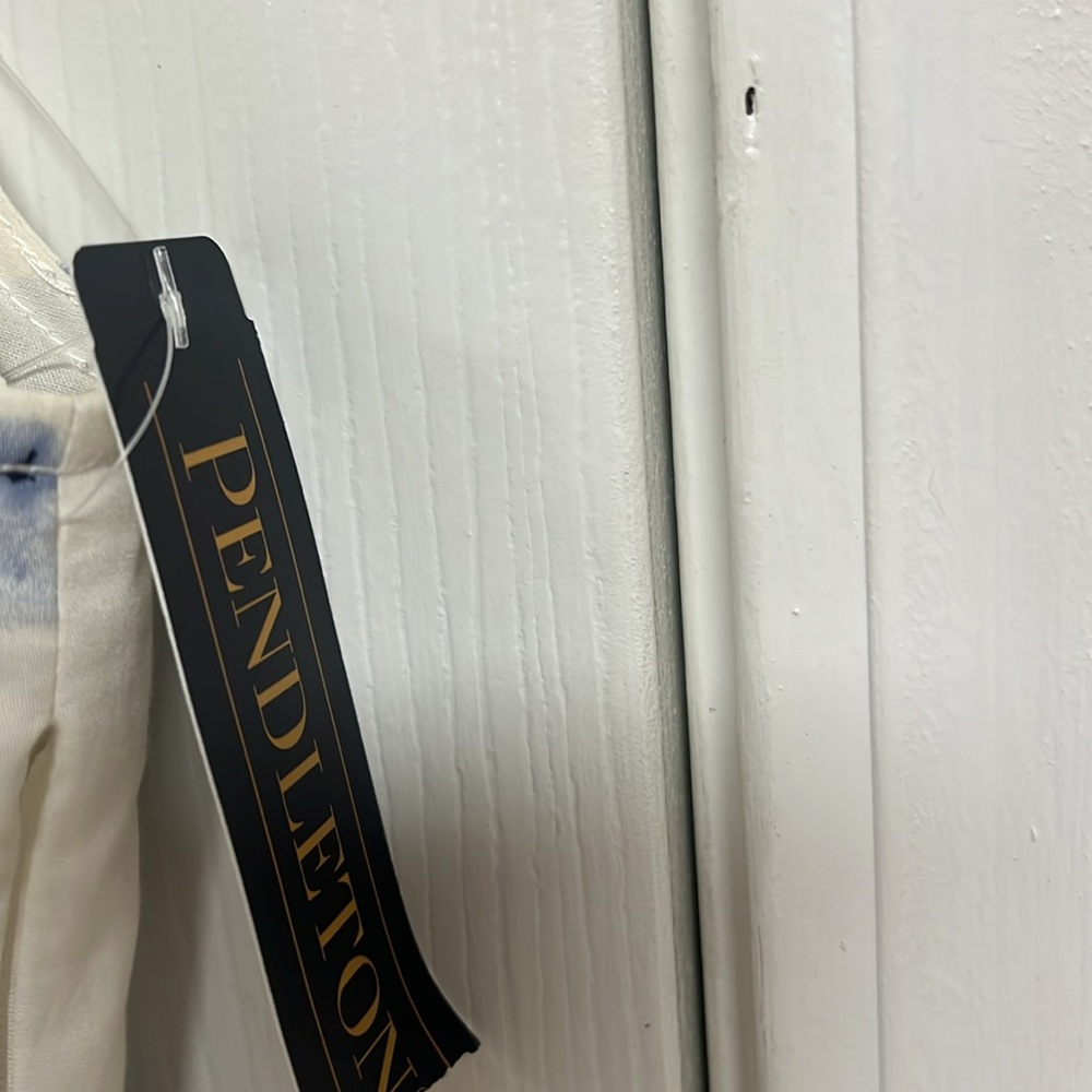 Pendleton white and blue patterned sleeveless a-l… - image 5